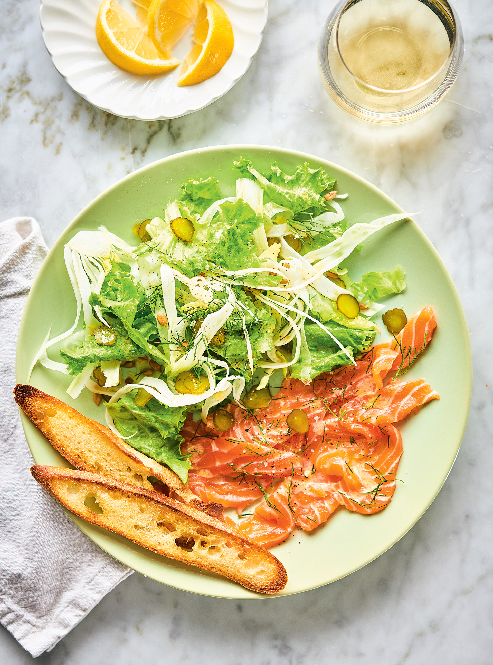 Fennel Salad and Salmon Carpaccio