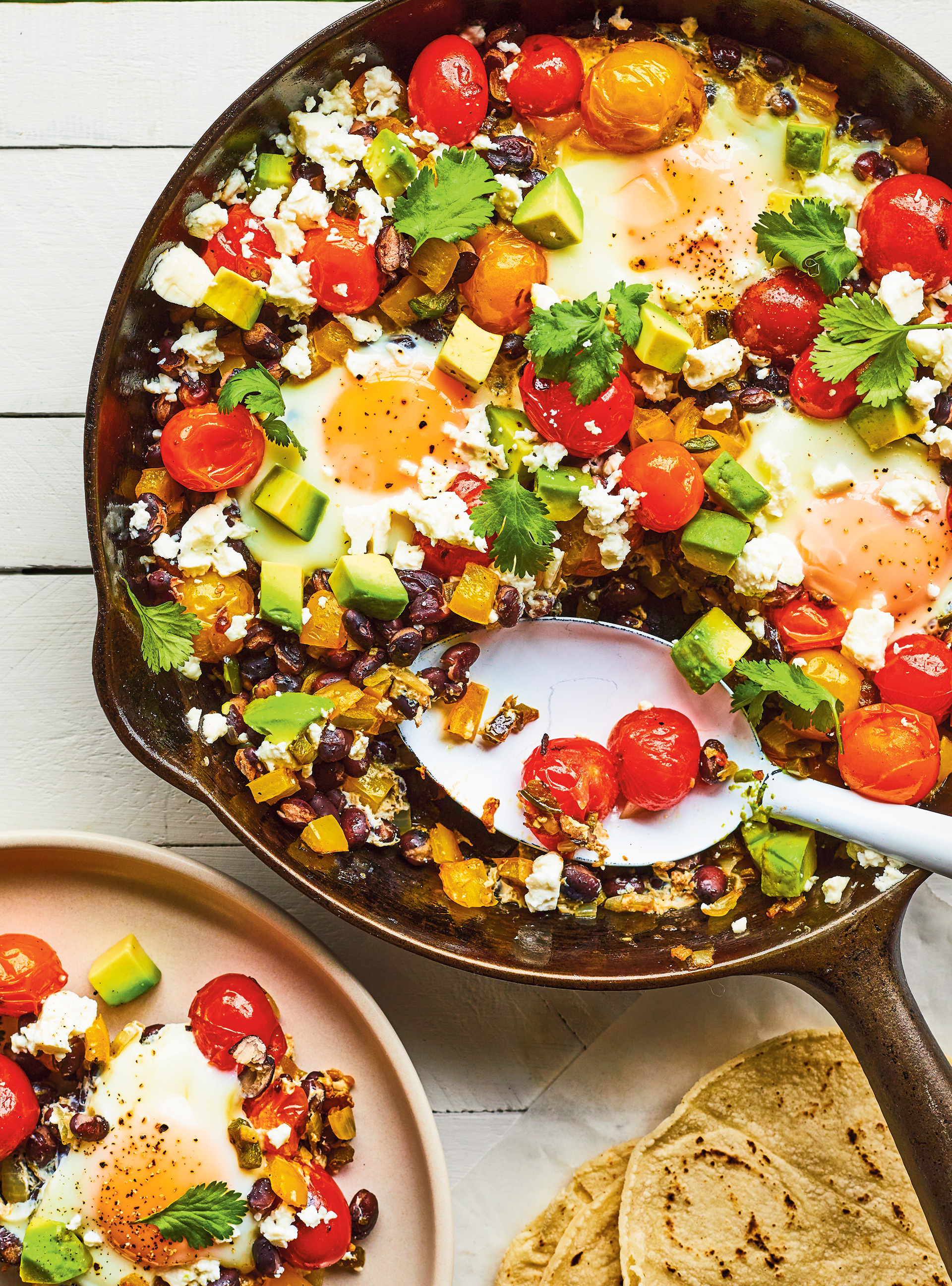 Huevos Rancheros with Black Beans on the Grill