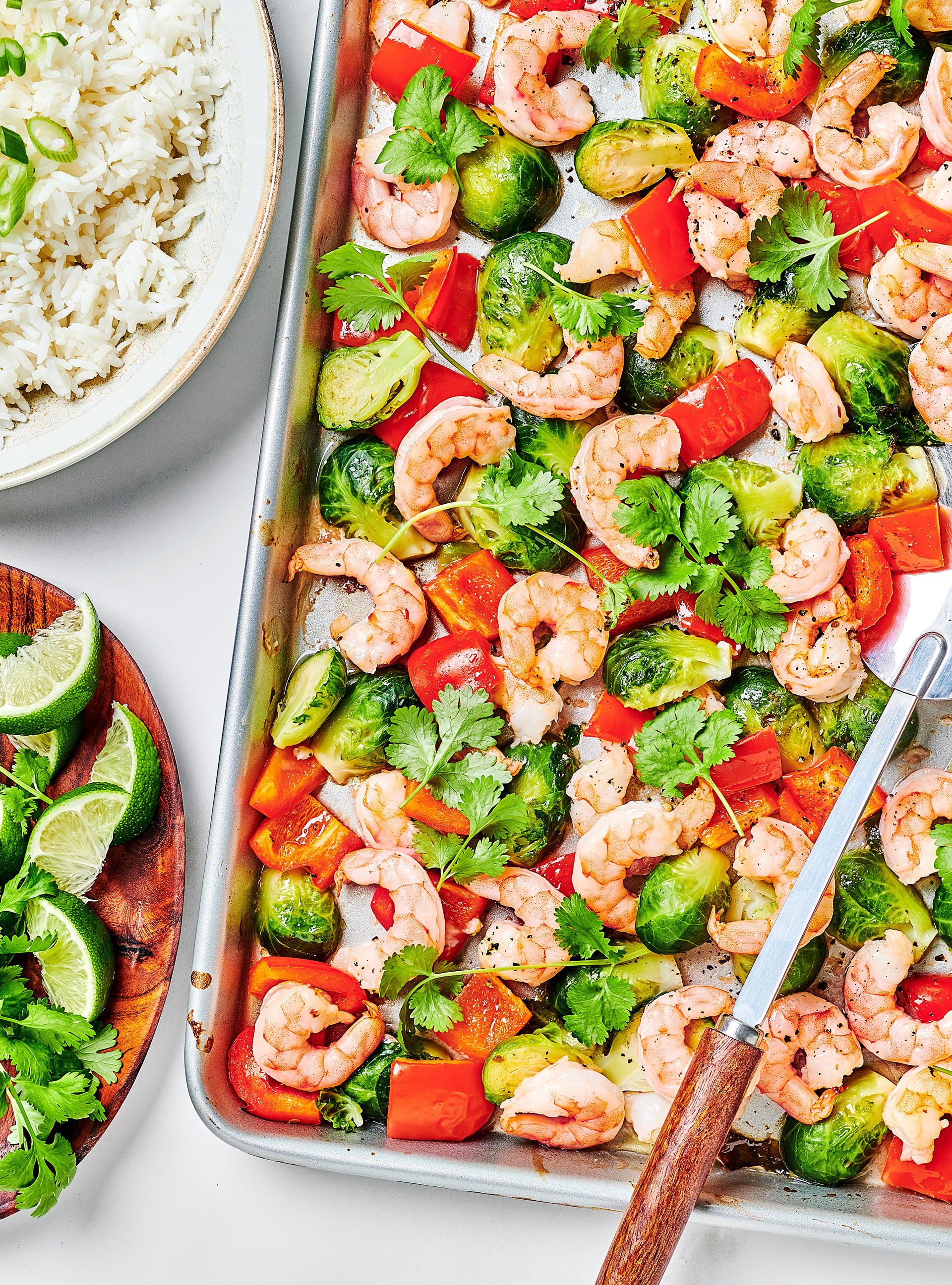 Vietnamese-Style Shrimp with Bell Peppers and Brussels Sprouts