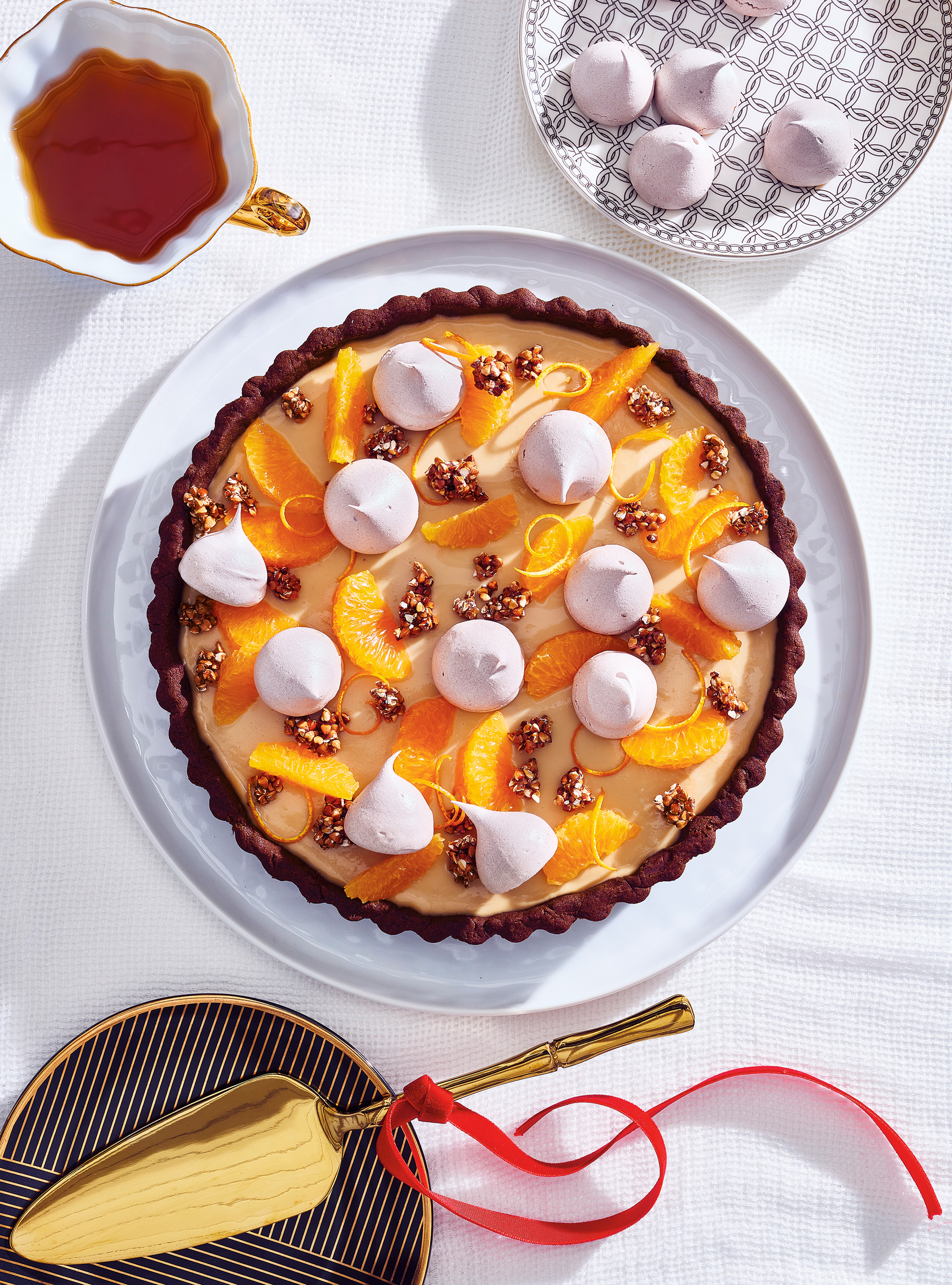 Caramelized White Chocolate Tart with Clementines