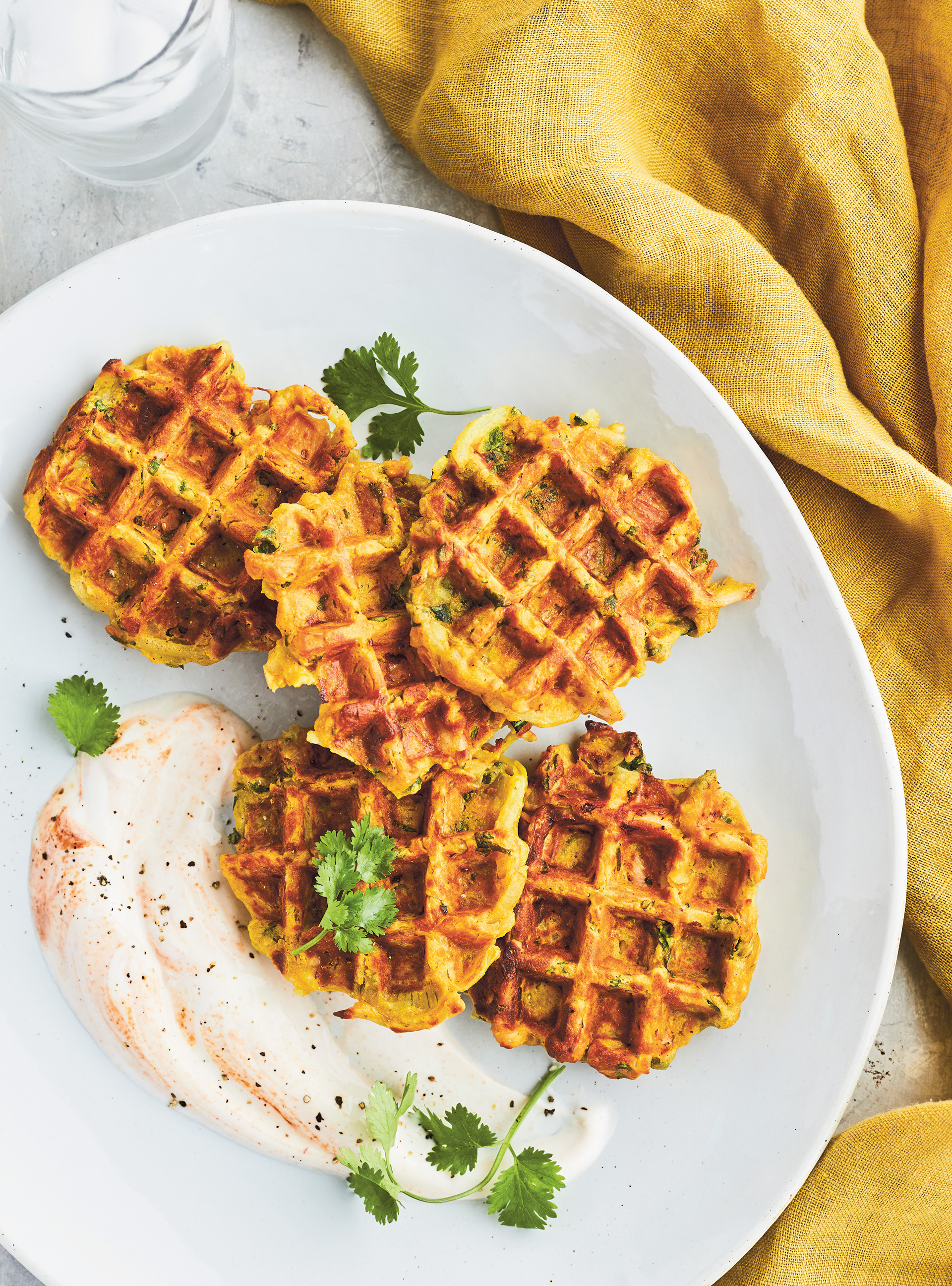 Chicken Bhaji Waffles