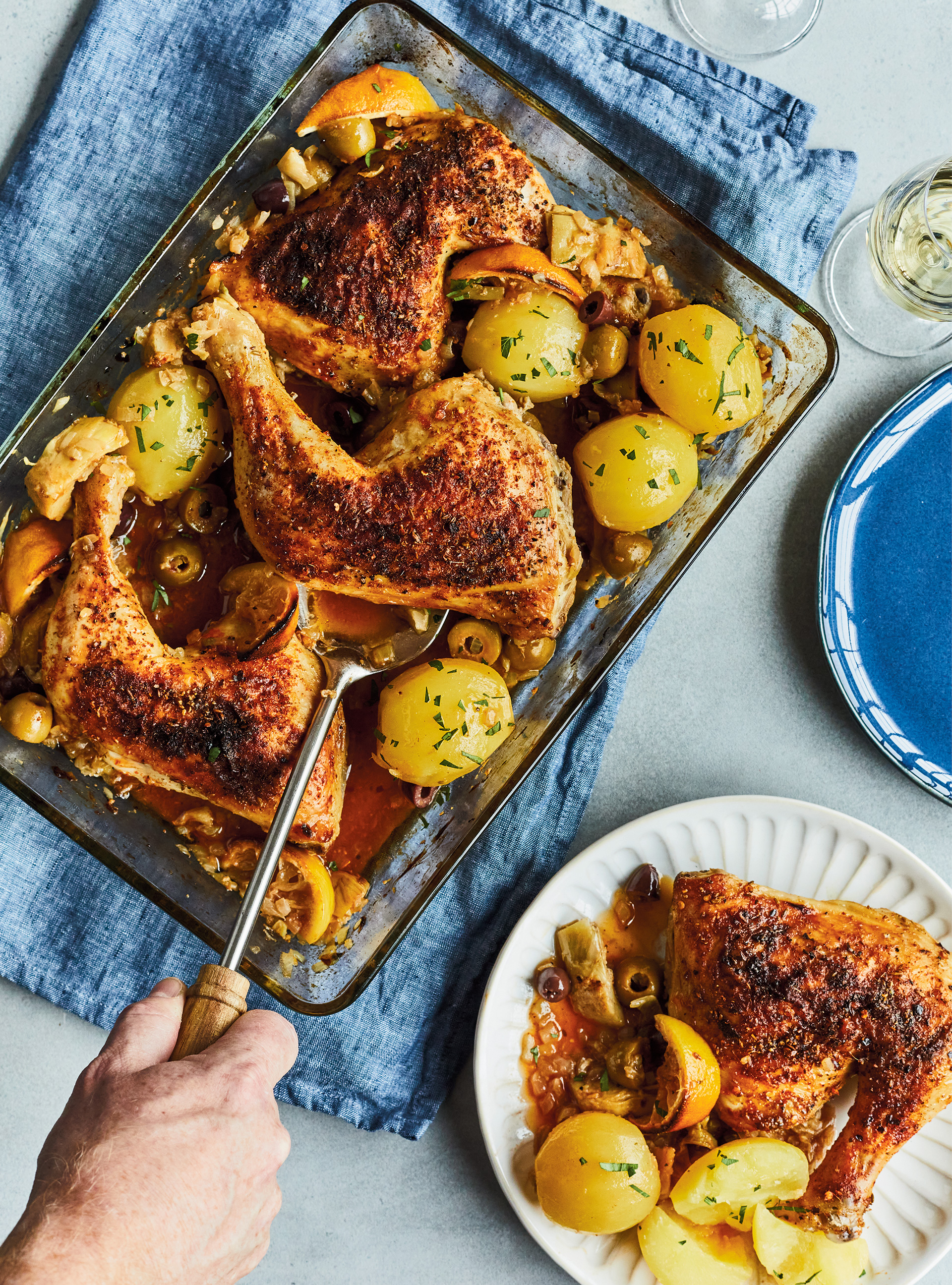 Chicken Legs with Olives and Artichokes