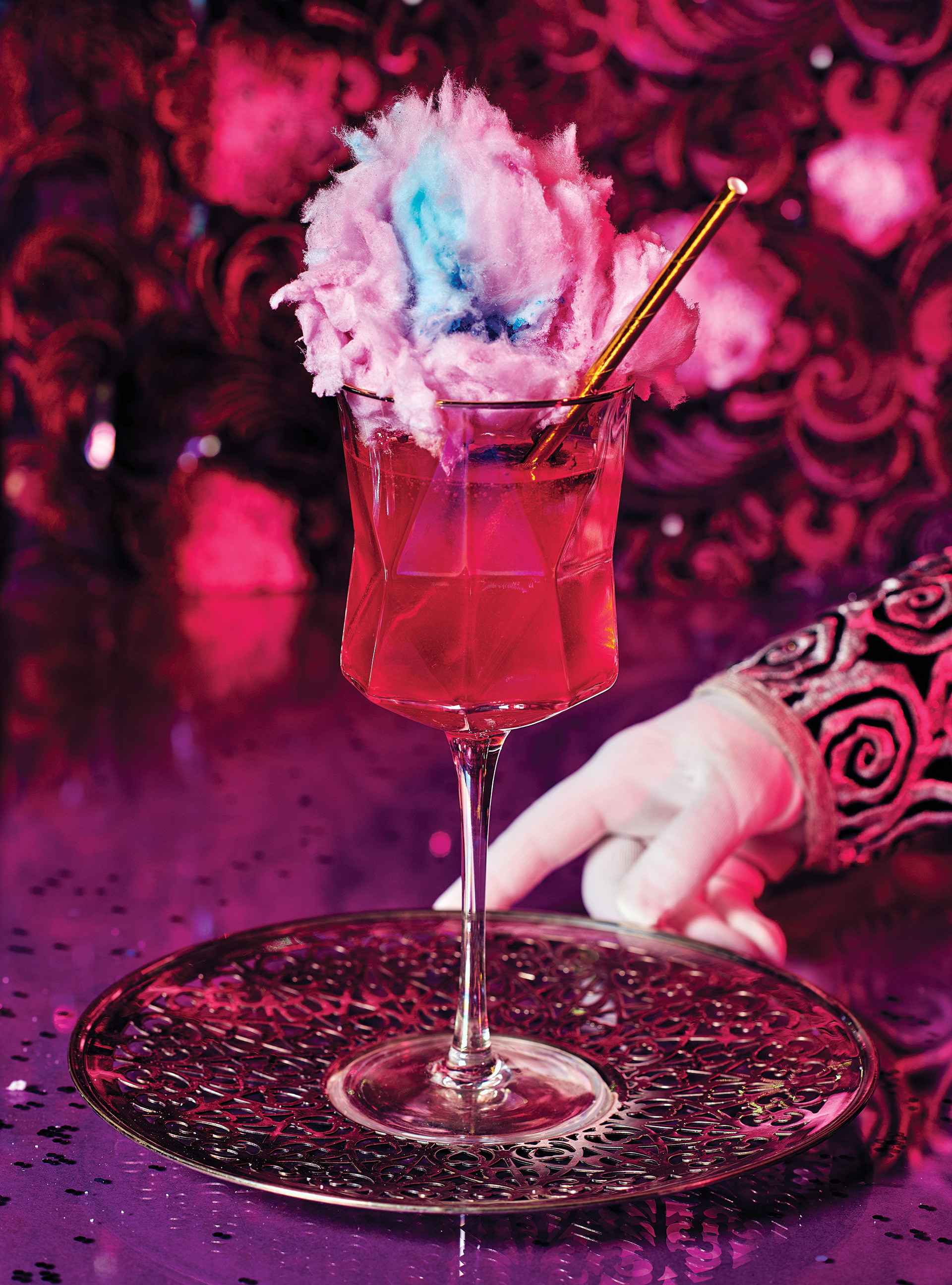 Raspberry and Cotton Candy Cocktail