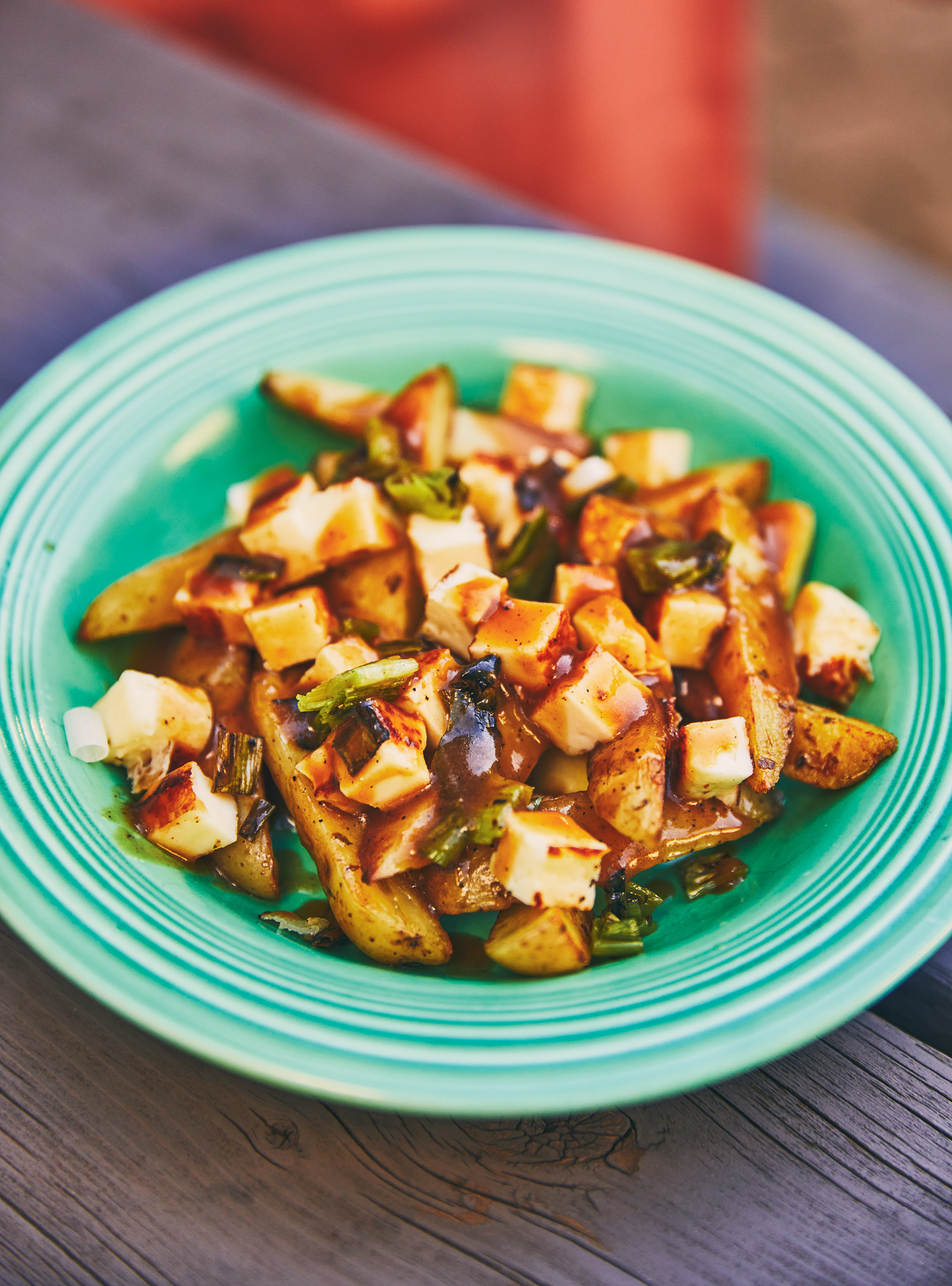 Vegetarian Poutine with Grilled Halloumi
