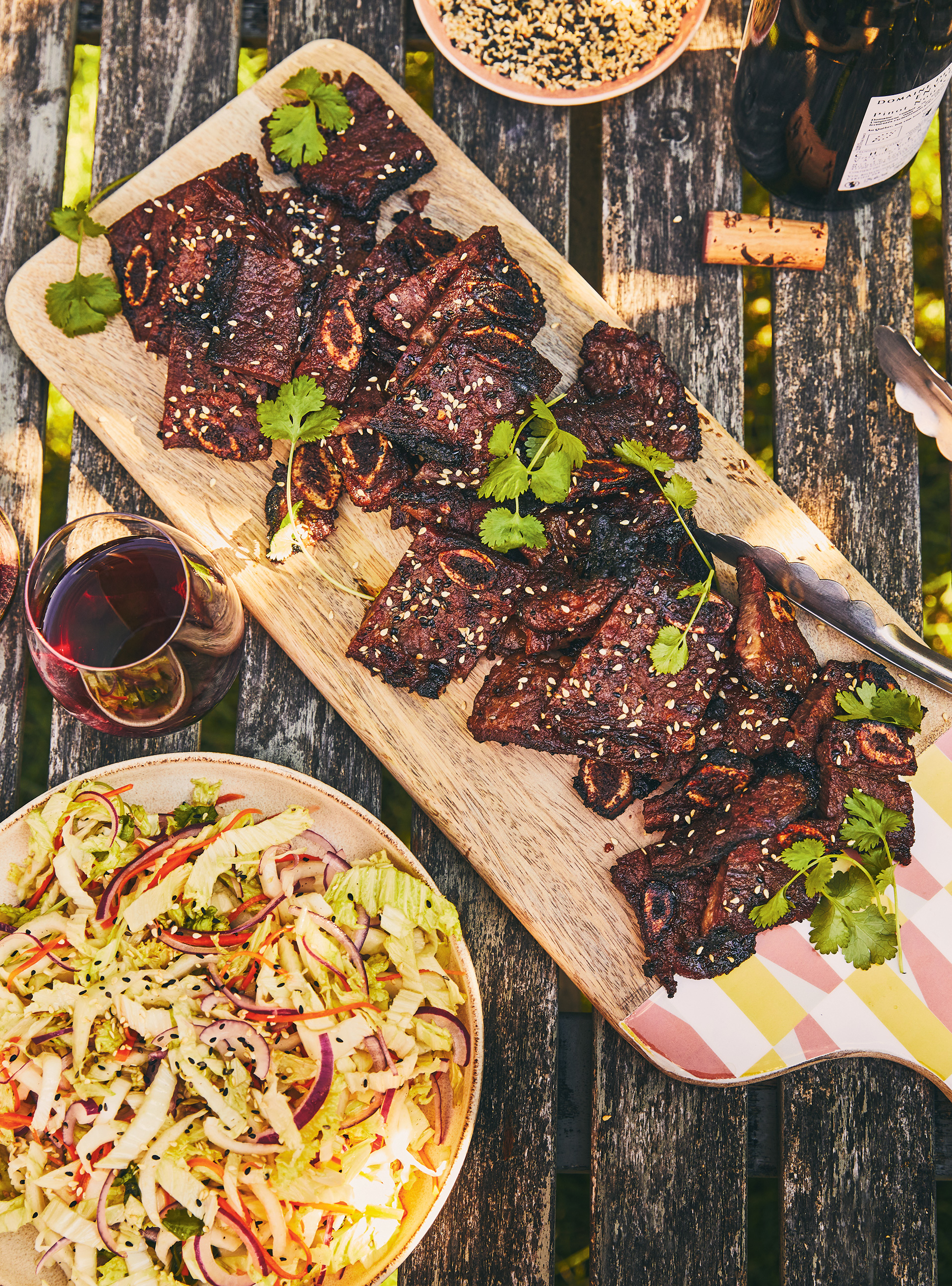 Sesame Grilled Beef with Napa Cabbage and Cilantro Slaw