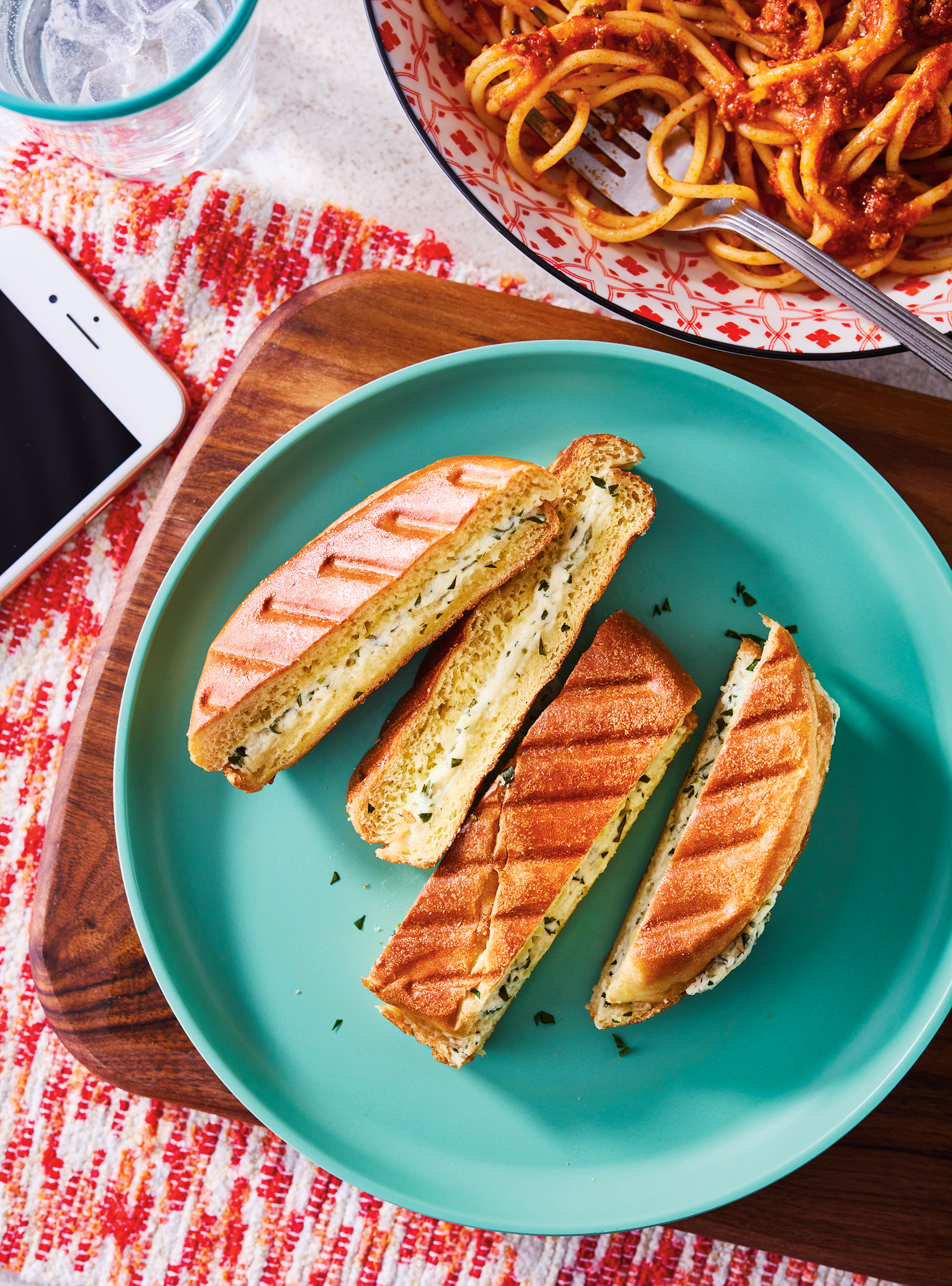 Garlic and Cream Cheese Bread Grilled Cheese Sandwich