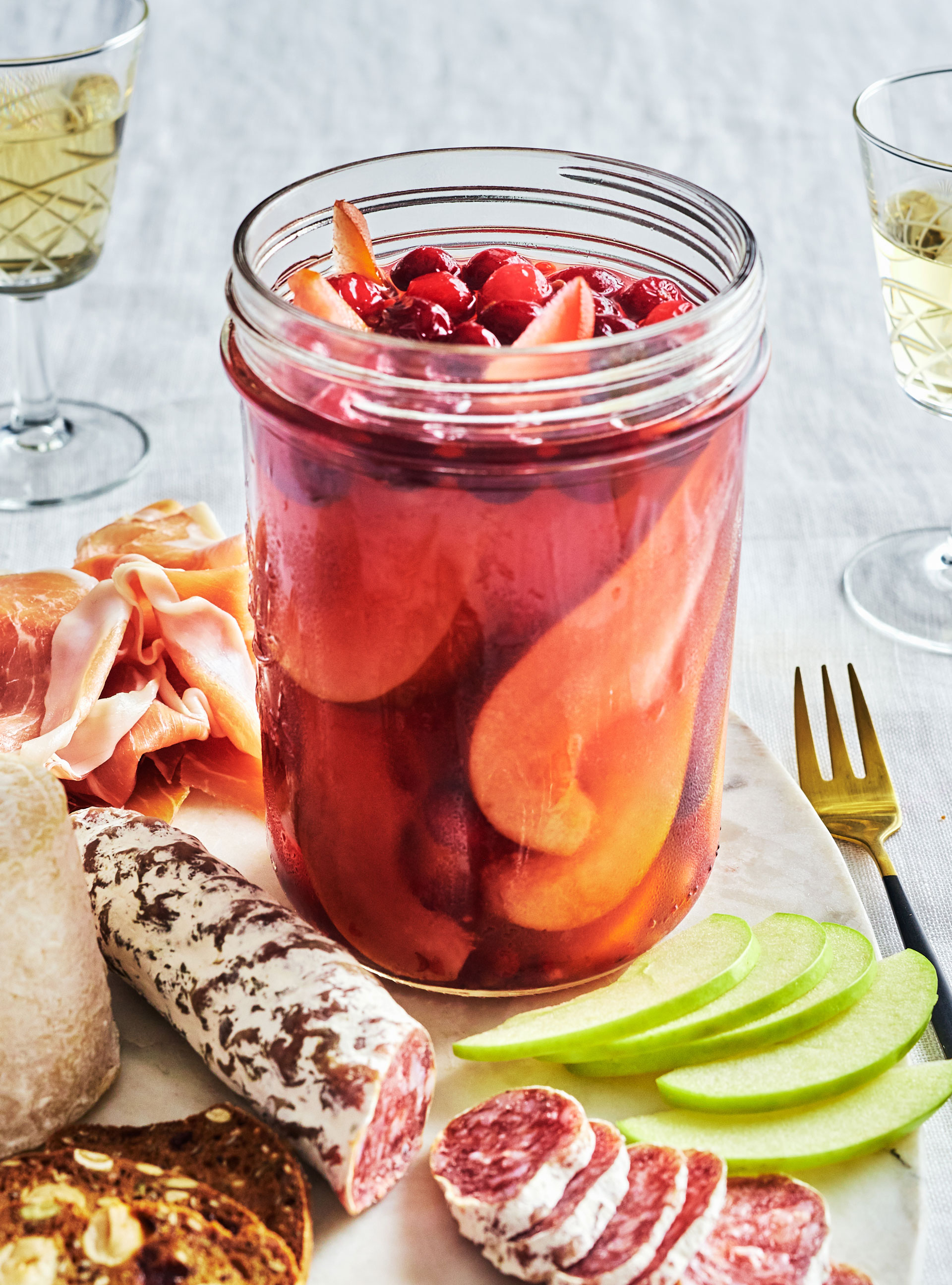 Pickled Pears and Cranberries