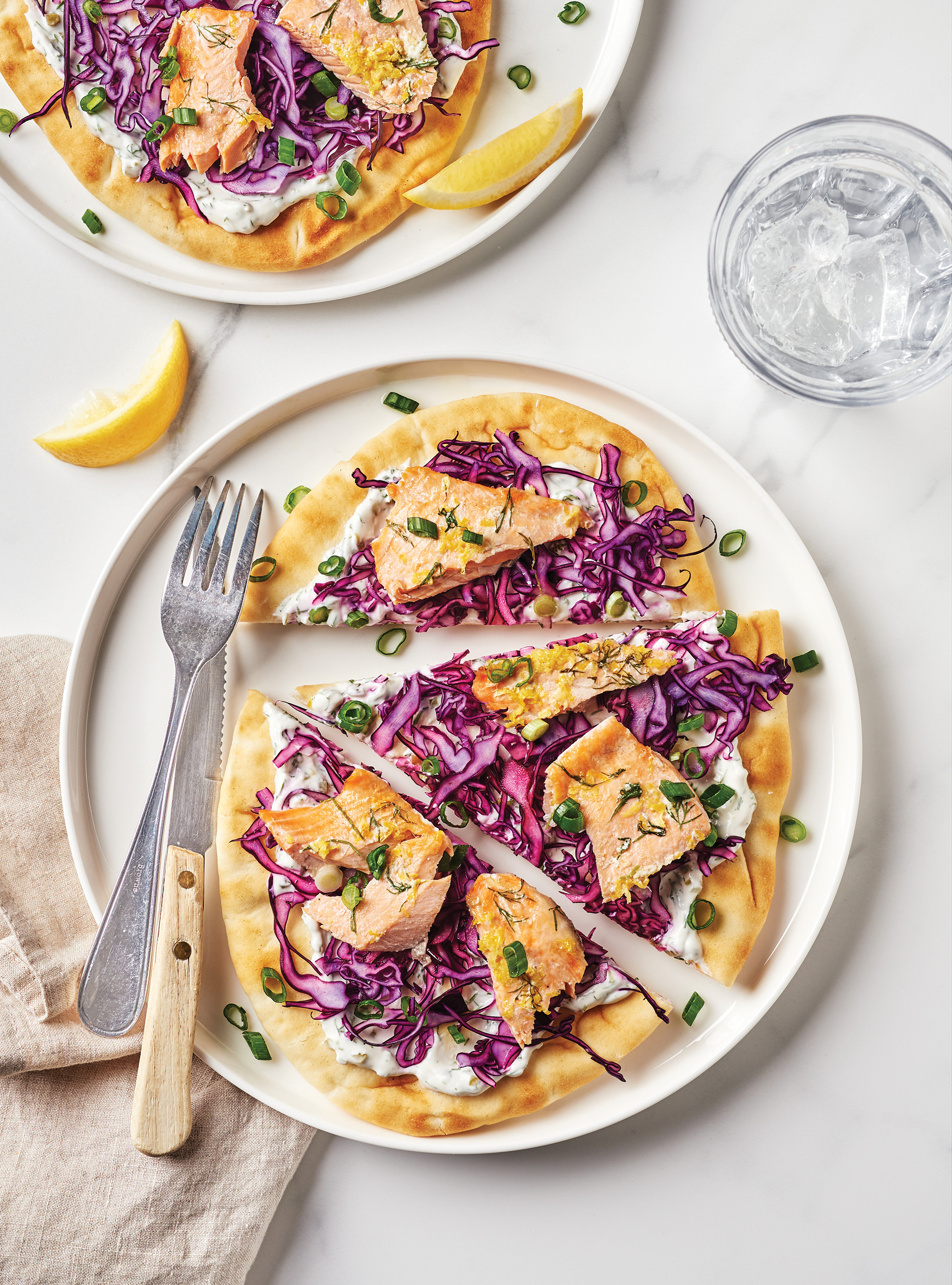 Trout and Red Cabbage on Naan