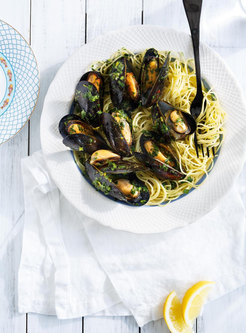 Capellini with Mussels and Anchovy Persillade RICARDO