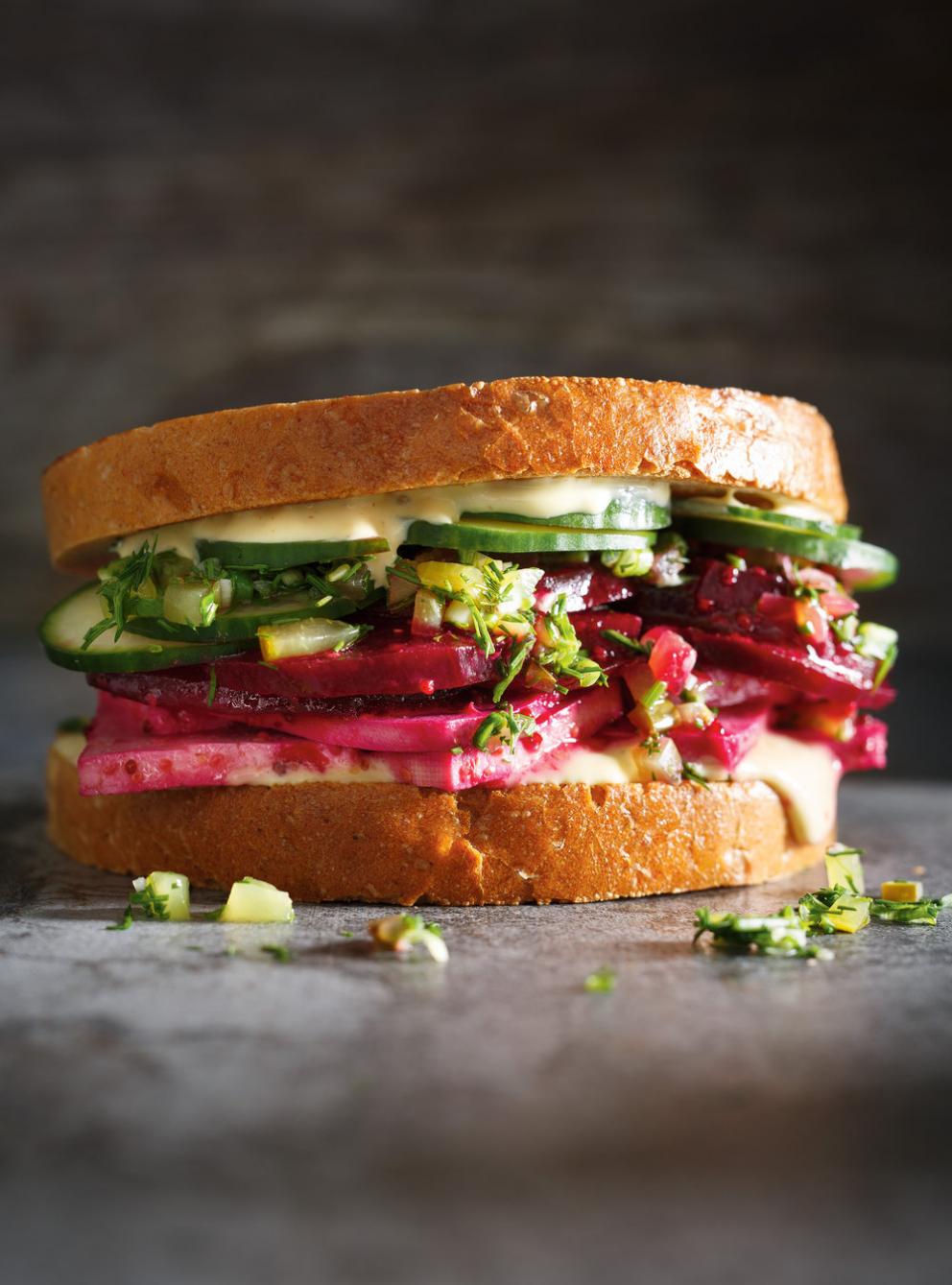 Beet and Tofu Deli Sandwich RICARDO