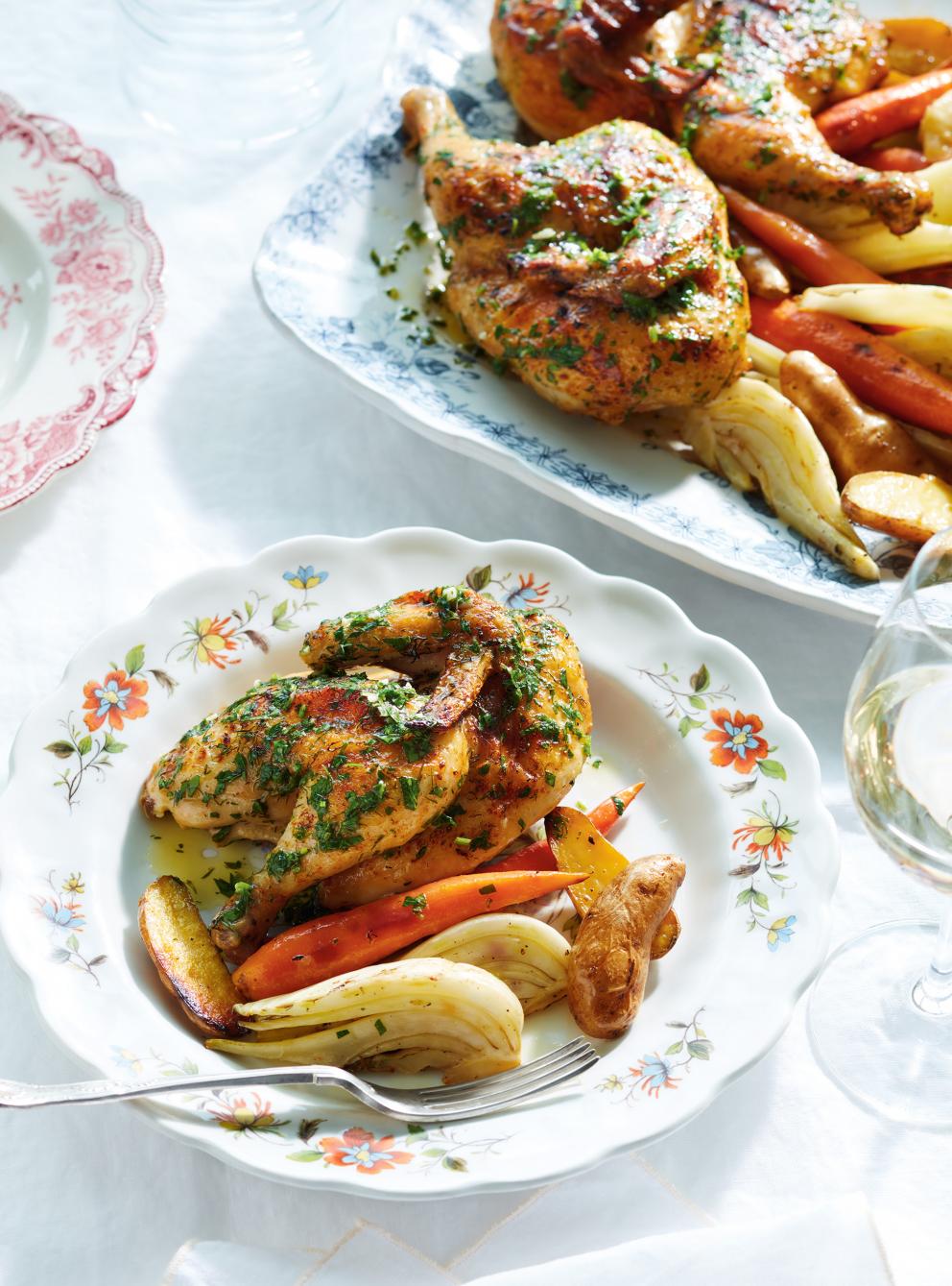 Poulets de Cornouailles grillés au fenouil et au citron RICARDO