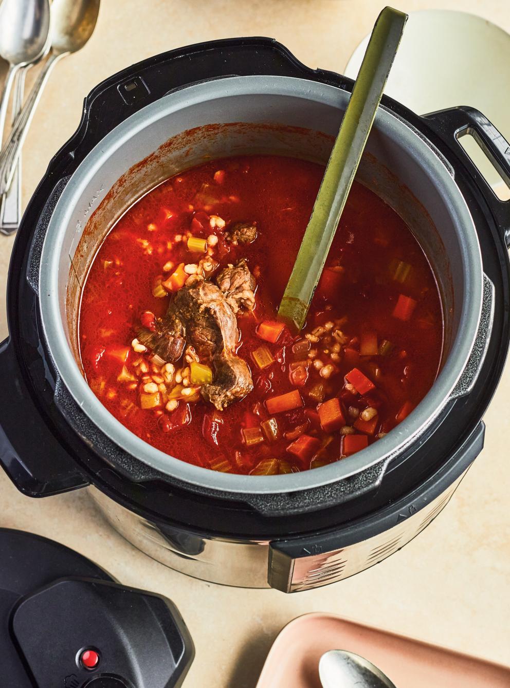 Pressure Cooker Beef and Barley Soup RICARDO