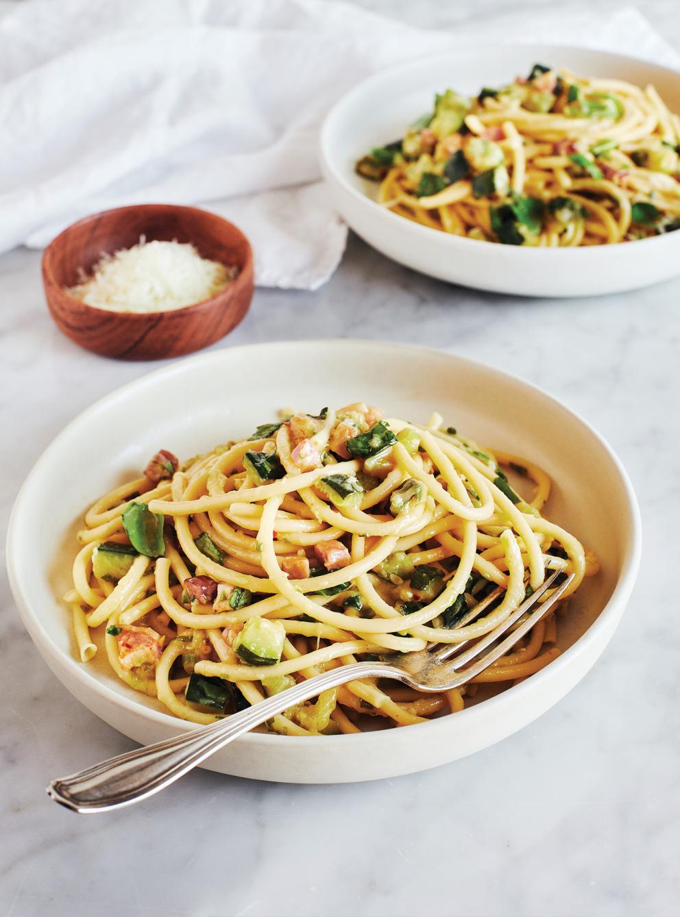 Pâtes aux courgettes et à la pancetta RICARDO