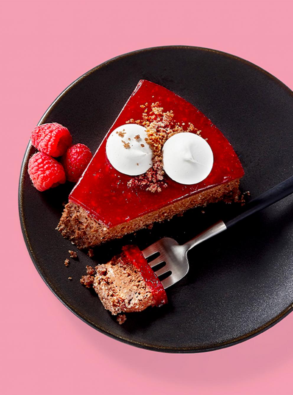 Gâteau au fromage chocolat et framboise sans gluten RICARDO