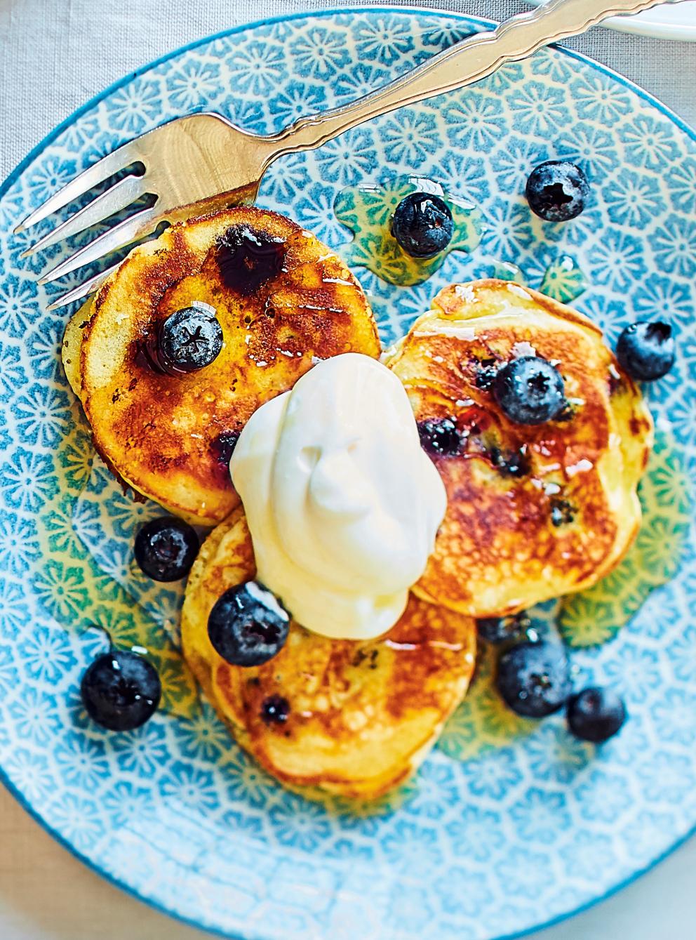 Petits Pancakes Aux Bleuets Pour Raclette Ricardo