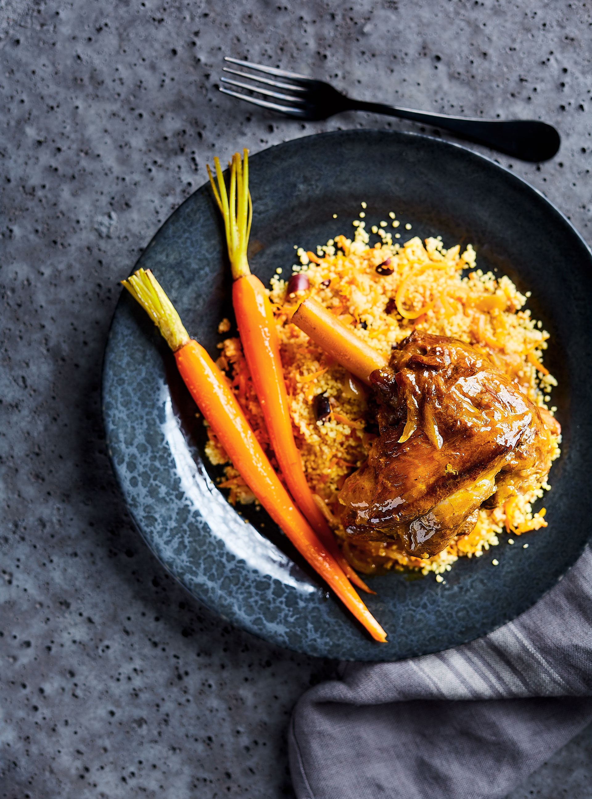 Spiced Lamb Shanks with Carrot Juice