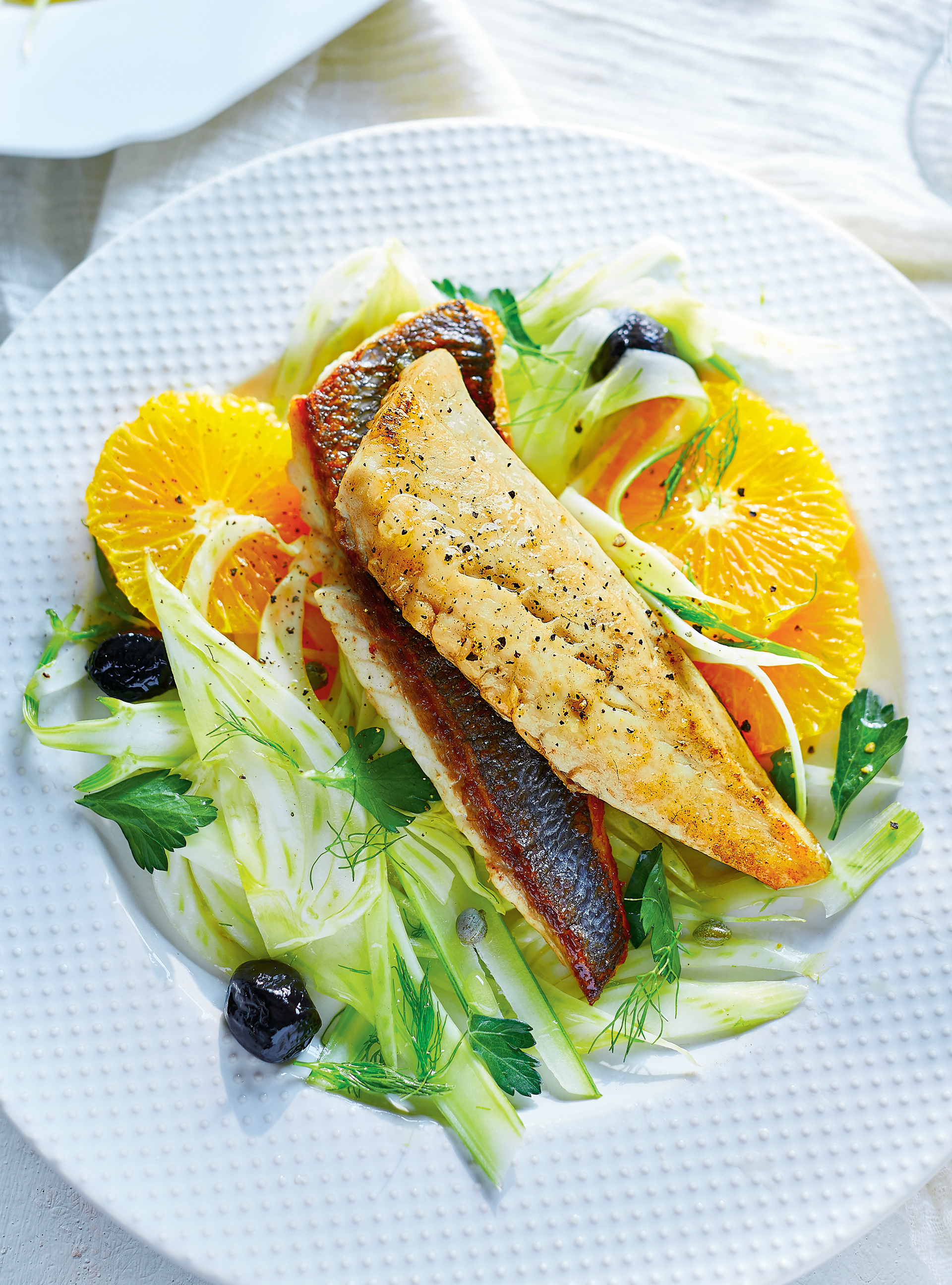 Seared Fish with Orange Fennel Salad