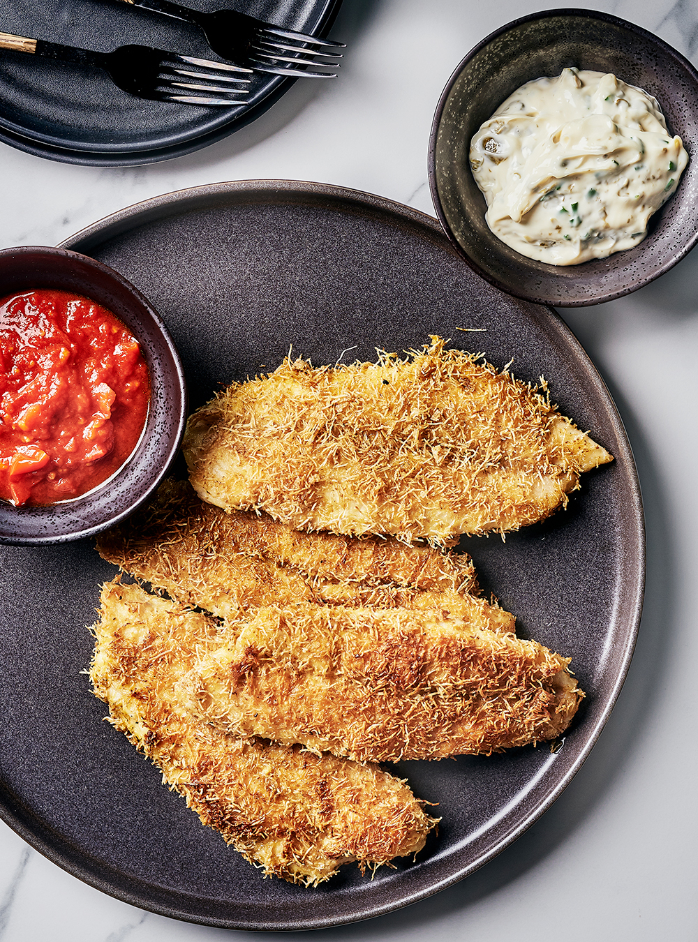 Crispy Fish Fillets with Shredded Wheat