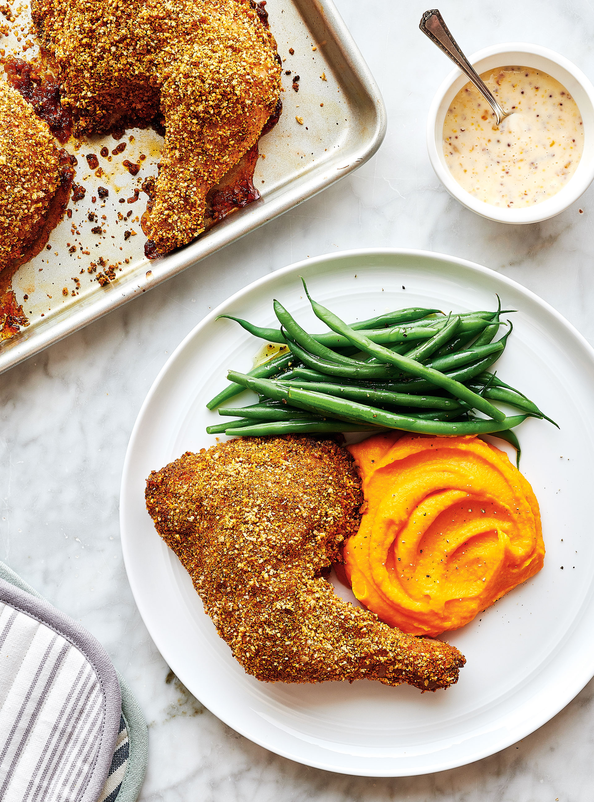 Baked Almond-Crusted Chicken with Carrot Purée