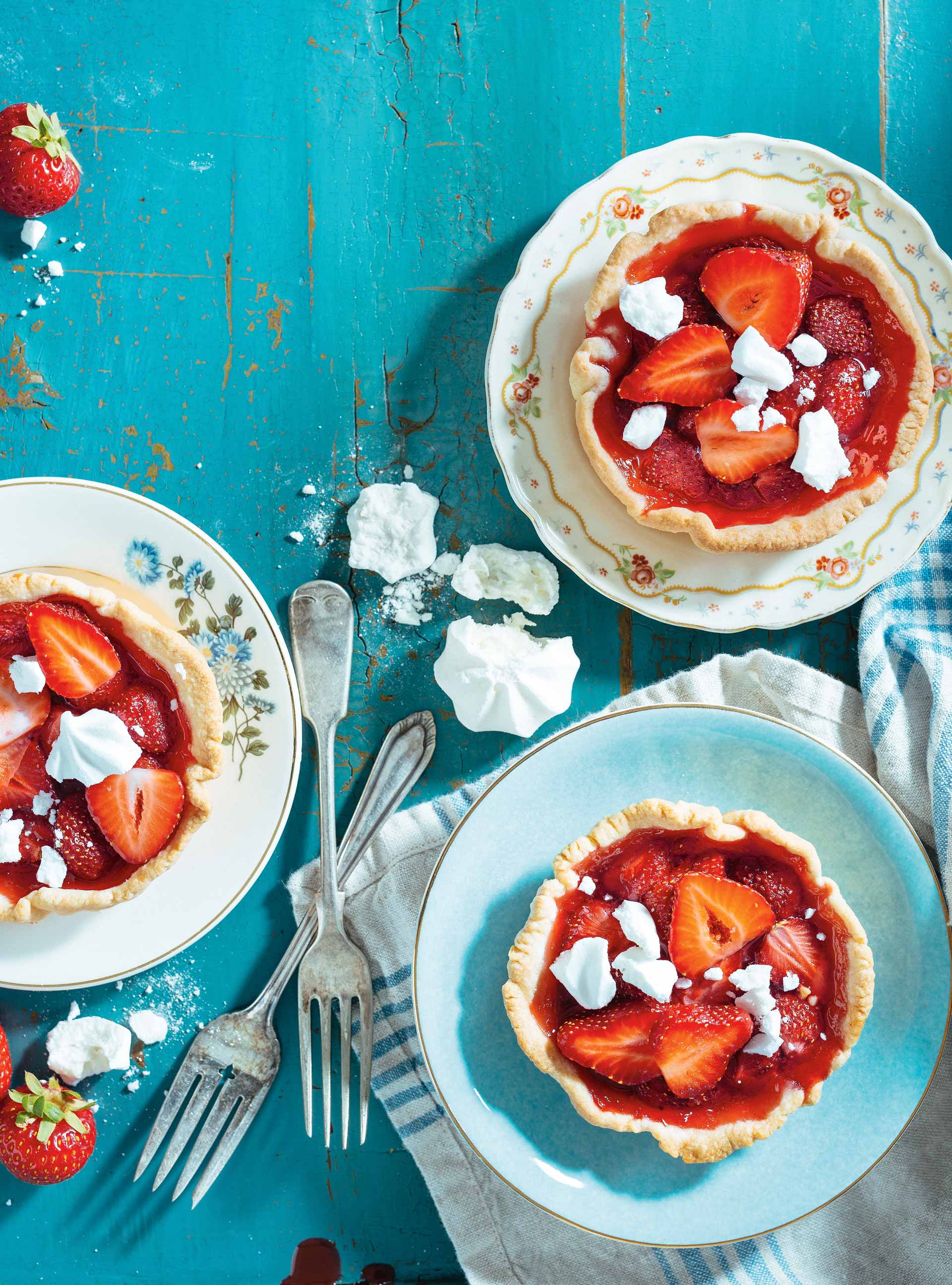 Strawberry Tartlets with Crushed Meringue