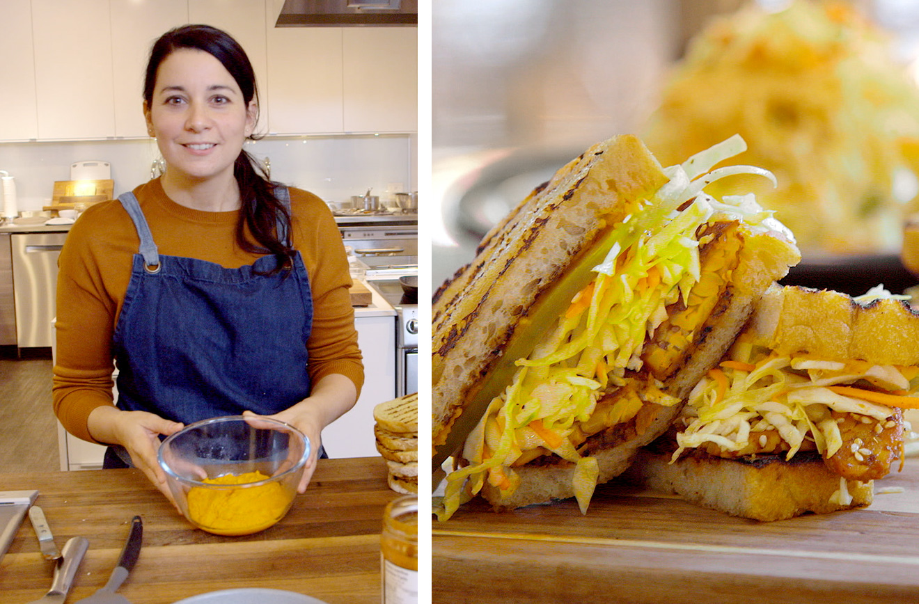 Lisa Birri, Test Kitchen chef and her Barbecue Tempeh Sandwich