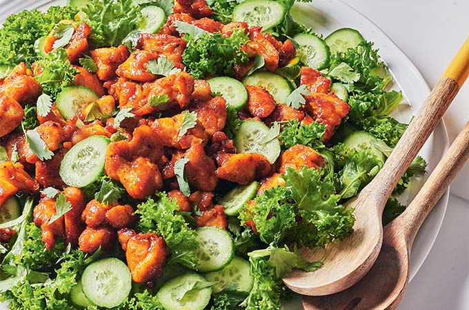 Kale and Honey-Paprika Warm Chicken Salad