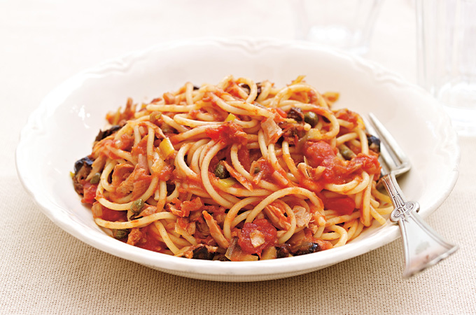Spaghettis express à la tomate et au thon