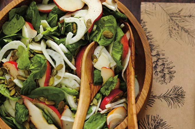 Spinach, Fennel and Red Pear Salad