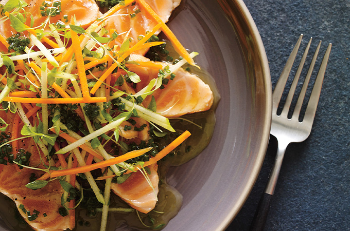 Salmon Tataki with Lime and Clementine