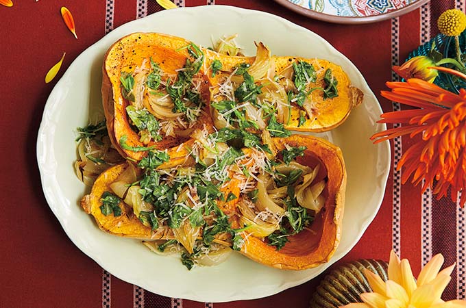 Courge rôtie au parmesan