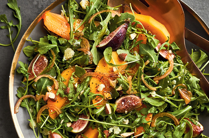 Arugula Salad with Persimmon and Almonds