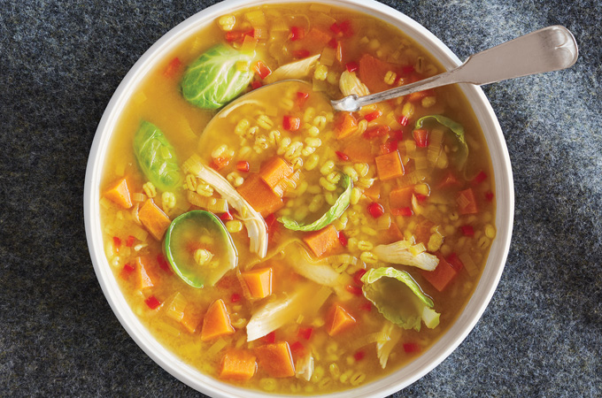 Hearty Chicken, Barley and Vegetable Soup
