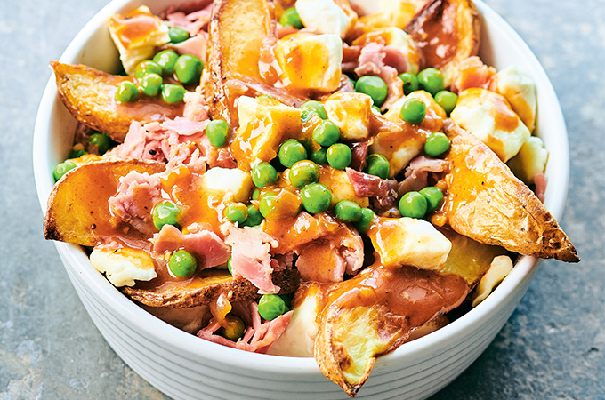 Smoked Meat and Green Pea Poutine