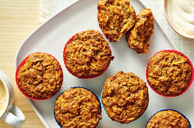 Muffins végétaliens aux pommes et aux carottes