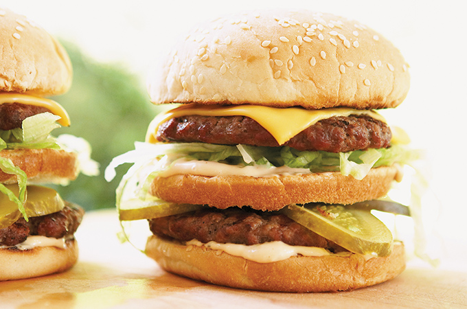 American-Style Double Cheeseburgers