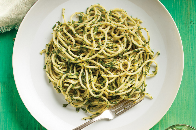 Spaghettis aux mille herbes