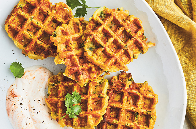 Chicken Bhaji Waffles
