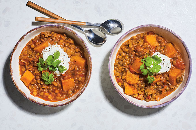 Pressure Cooker Lentil and Squash Curry