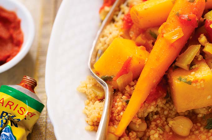 Slow Cooker Couscous with Vegetables and Chickpeas