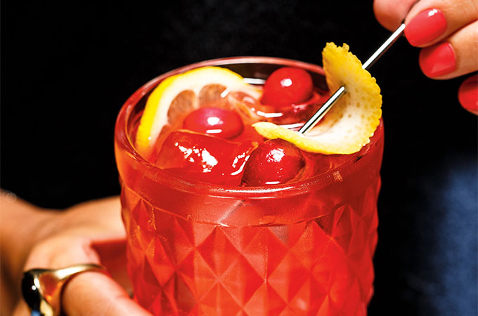Cranberry Raspberry Shrub Mocktail