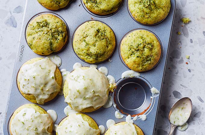 Muffins aux courgettes et à la lime