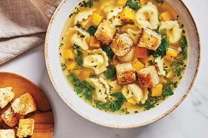 Hearty Tortellini and Squash Soup