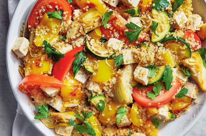 Quinoa with Grilled Vegetables and Tofu