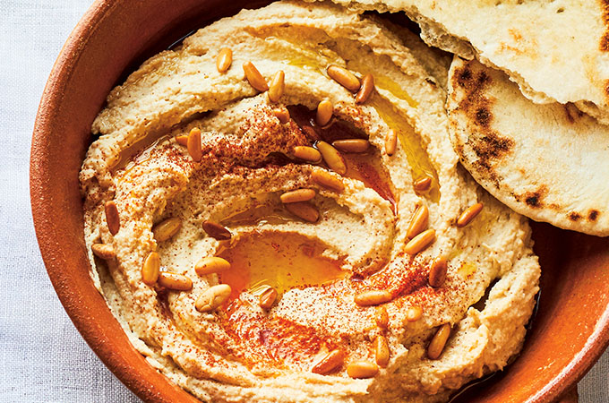 Hummus with Pine Nuts
