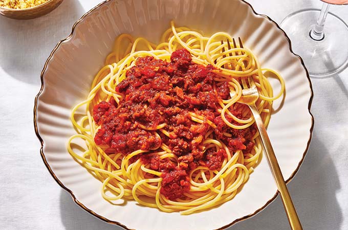 Sauce à spaghetti sans viande (à la PVT)