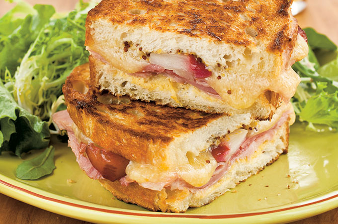 Ham and Mustard Grilled Cheese