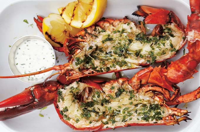 Grilled Lobster with Lemon and Herbs