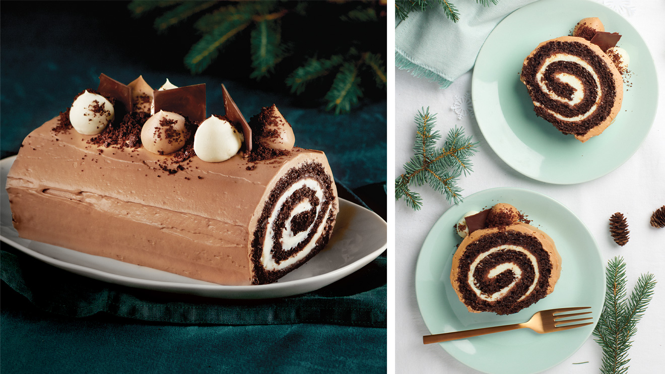 chocolate yule log cake