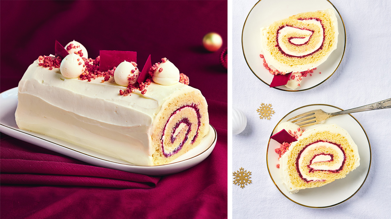 raspberry yule log