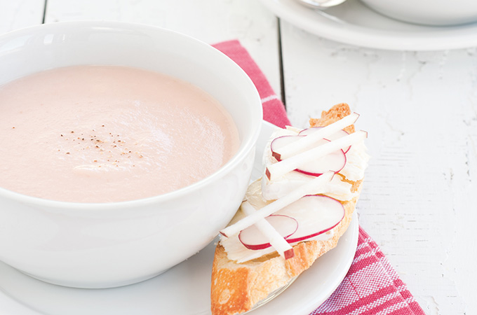 Cream of Radish and Apple Soup